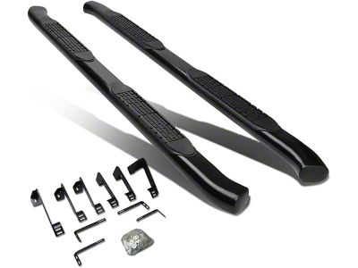 4-Inch Nerf Side Step Bars; Black (99-14 Sierra 1500 Extended Cab)