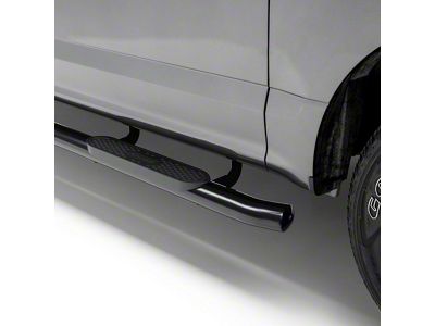 4-Inch Oval Side Step Bars; Black (19-24 Sierra 1500 Crew Cab)