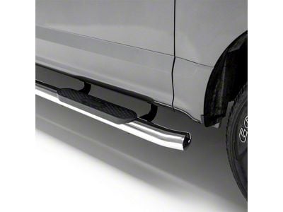 4-Inch Oval Side Step Bars; Stainless Steel (04-13 Sierra 1500 Crew Cab)