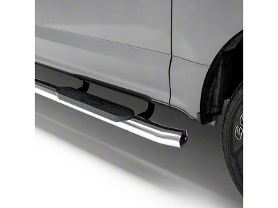 4-Inch Oval Side Step Bars; Stainless Steel (19-24 Sierra 1500 Crew Cab)