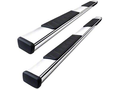 4-Inch Riser Side Step Bars; Stainless Steel (07-18 Sierra 1500 Extended/Double Cab)