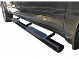 4-Inch Straight Oval Side Step Bars; Semi-Gloss Black (07-18 Sierra 1500 Crew Cab)