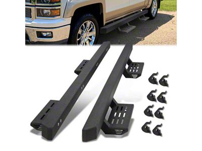 4.75-Inch Running Boards; Textured Black (07-18 Sierra 1500 Crew Cab)