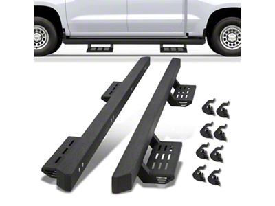 4.75-Inch Running Boards; Textured Black (19-25 Sierra 1500 Crew Cab)