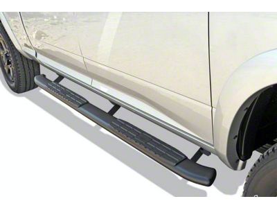 4X Series 4-Inch Oval Side Step Bars; Black (19-24 Sierra 1500 Double Cab)