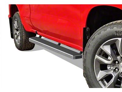 5-Inch iStep Running Boards; Hairline Silver (19-24 Sierra 1500 Double Cab)
