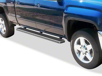 5-Inch iStep Running Boards; Hairline Silver (04-13 Sierra 1500 Crew Cab)