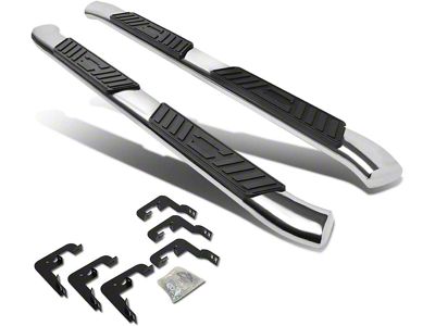 5-Inch Nerf Side Step Bars; Stainless Steel (07-18 Sierra 1500 Extended/Double Cab)