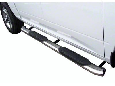 5-Inch Premium Oval Side Step Bars; Stainless Steel (19-24 Sierra 1500 Crew Cab)
