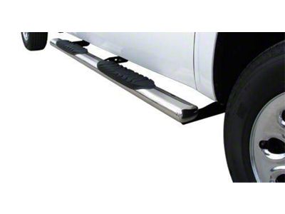 5-Inch Straight Oval Side Step Bars; Body Mount; Stainless Steel (99-13 Sierra 1500 Extended Cab)