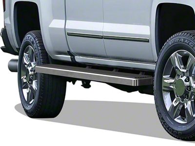 5-Inch Wheel-to-Wheel Running Boards; Hairline Silver (07-18 Sierra 1500 Extended/Double Cab)