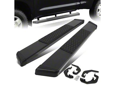 5-Inch Wide Flat Running Boards; Black (07-18 Sierra 1500 Regular Cab)