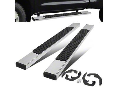 5-Inch Wide Flat Running Boards; Stainless Steel (07-18 Sierra 1500 Regular Cab)