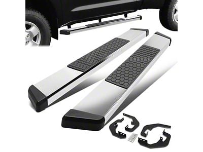 5-Inch Wide Flat Running Boards; Stainless Steel (07-18 Sierra 1500 Regular Cab)