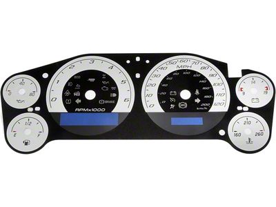 Instrument Cluster Upgrade Kit with Transmission Temperature; White (07-12 Sierra 1500 Extended Cab, Crew Cab)