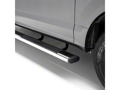 6-Inch Oval Side Step Bars; Polished Stainless (19-24 Sierra 1500 Crew Cab)