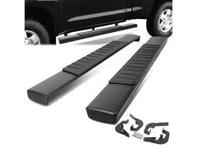 6-Inch Wide Flat Running Boards; Black (07-18 Sierra 1500 Regular Cab)