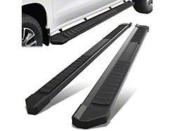 6-Inch Wide Flat Running Boards; Black (19-24 Sierra 1500 Crew Cab)