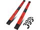 6.50-Inch Flat Step Bar Running Boards; Black/Red (07-18 Sierra 1500 Extended/Double Cab)