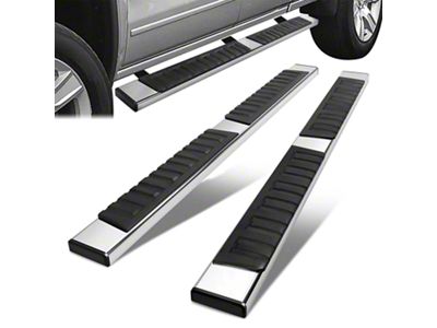 6.75-Inch Running Boards; Polished (19-24 Sierra 1500 Double Cab)