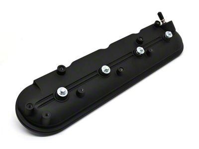 Aluminum Valve Cover; Driver Side; Black (09-20 V8 Sierra 1500)