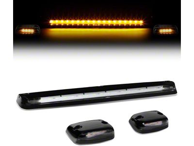 Amber LED Roof Cab Lights; Black (07-13 Sierra 1500)