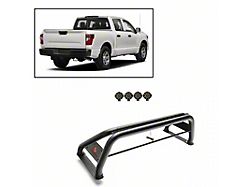 Atlas Roll Bar with 7-Inch Black Round LED Lights; Black (01-25 Sierra 1500)