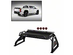 Atlas Roll Bar with 7-Inch Red Round LED Lights; Black (01-25 Sierra 1500)