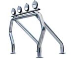 Go Rhino Single Bar/Single Kicker Bed Bar; Chrome (99-18 Sierra 1500 Fleetside)