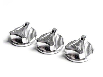 Billet Climate Control Knobs; Machined Finish (99-06 Sierra 1500 w/ 3-Knob Control Panels)