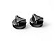 Billet Dual Zone Climate Control Knobs for Manual Slider Controls; Black Anodized (03-06 Sierra 1500)