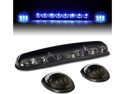 Blue LED Roof Cab Lights; Smoked (02-06 Sierra 1500)