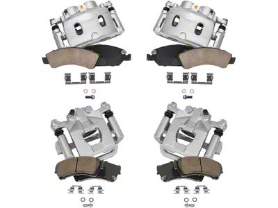 Brake Calipers with Ceramic Brake Pads; Front and Rear (07-13 Sierra 1500 w/ Rear Disc Brakes)