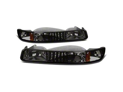 Bumper Lights with Amber Corners; Smoked (99-06 Sierra 1500, Excluding C3 & Denali)