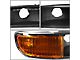 C-Bar LED DRL Headlights with Amber Corners; Black Housing; Clear Lens (99-06 Sierra 1500)