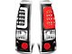 C-Bar LED Tail Lights; Black Housing; Clear Lens (99-03 Sierra 1500 Fleetside)