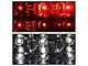 C-Shape LED Tail Lights; Chrome Housing; Red Clear Lens (99-06 Sierra 1500 Fleetside)