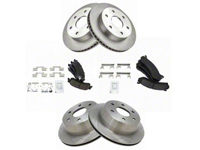 Ceramic 6-Lug Brake Rotor and Pad Kit; Front and Rear (99-06 Sierra 1500)