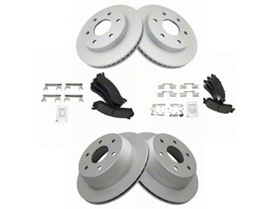 Ceramic 6-Lug Brake Rotor and Pad Kit; Front and Rear (99-06 Sierra 1500)