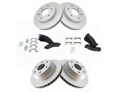 Ceramic 6-Lug Brake Rotor and Pad Kit; Front and Rear (02-04 Sierra 1500 w/ 13-Inch Rotors & Quadrasteer; 05-06 4WD Sierra 1500 w/ 13-Inch Rotors & Quadrasteer)