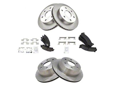 Ceramic 6-Lug Brake Rotor and Pad Kit; Front and Rear (99-06 Sierra 1500)