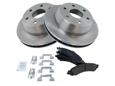 Ceramic 6-Lug Brake Rotor and Pad Kit; Rear (02-06 Sierra 1500 w/ 13-Inch Rotors & Quadrasteer)