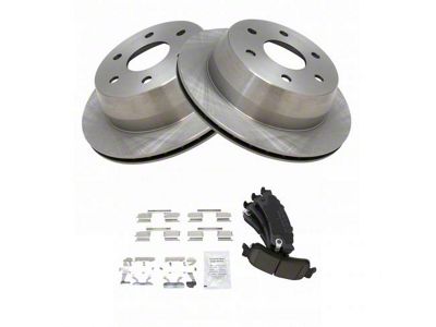 Ceramic 6-Lug Brake Rotor and Pad Kit; Rear (99-06 Sierra 1500)