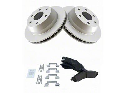 Ceramic 6-Lug Brake Rotor and Pad Kit; Rear (02-06 Sierra 1500 w/ 13-Inch Rotors & Quadrasteer)