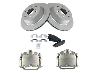 Ceramic 6-Lug Brake Rotor, Pad and Caliper Kit; Rear (07-13 Sierra 1500)