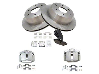 Ceramic 6-Lug Brake Rotor, Pad and Caliper Kit; Rear (03-06 Sierra 1500 w/ Single Piston Rear Calipers)