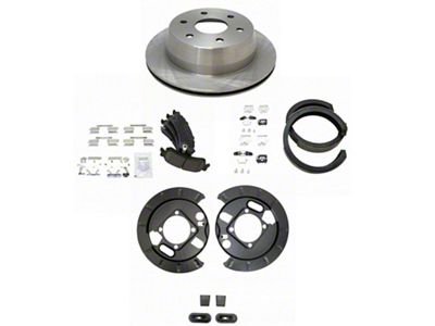 Ceramic 6-Lug Brake Rotor, Pad and Parking Shoe Kit; Rear (99-06 Sierra 1500 Regular Cab, Extended Cab)