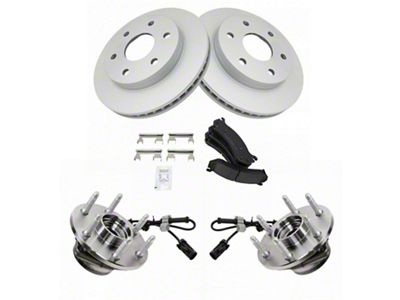 Ceramic 6-Lug Brake Rotor, Pad and Wheel Bearing Kit; Front (99-06 4WD Sierra 1500 Regular Cab, Extended Cab)