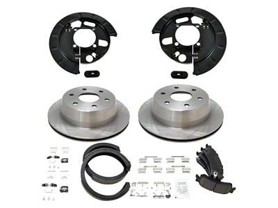 Ceramic 6-Lug Brake Rotor, Pad and Parking Shoe Kit; Rear (99-06 Sierra 1500 w/ Single Piston Rear Calipers)