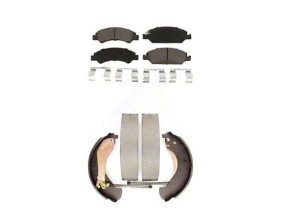 Ceramic Brake Pads with Drum Shoes; Front and Rear (05-09 Sierra 1500 w/ Rear Drum Brakes)